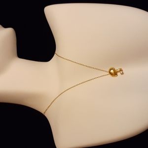 14k mushroom cz charm necklace